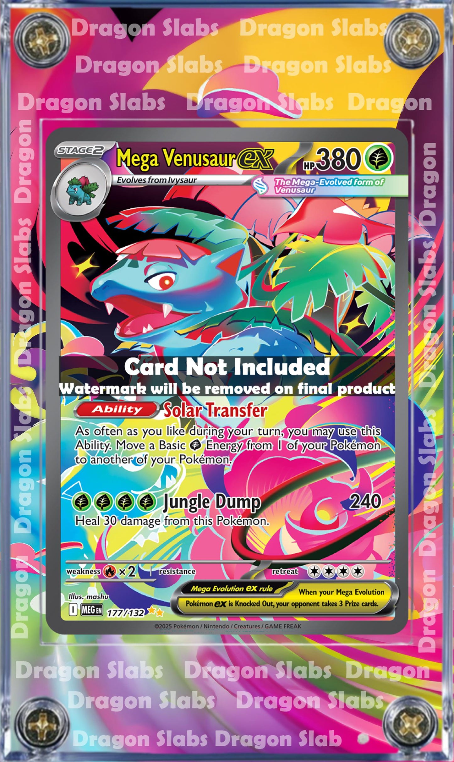 Pokemon Mega Venusaur EX SIR Mega Evolution 177/132 Extended Art Custom Case