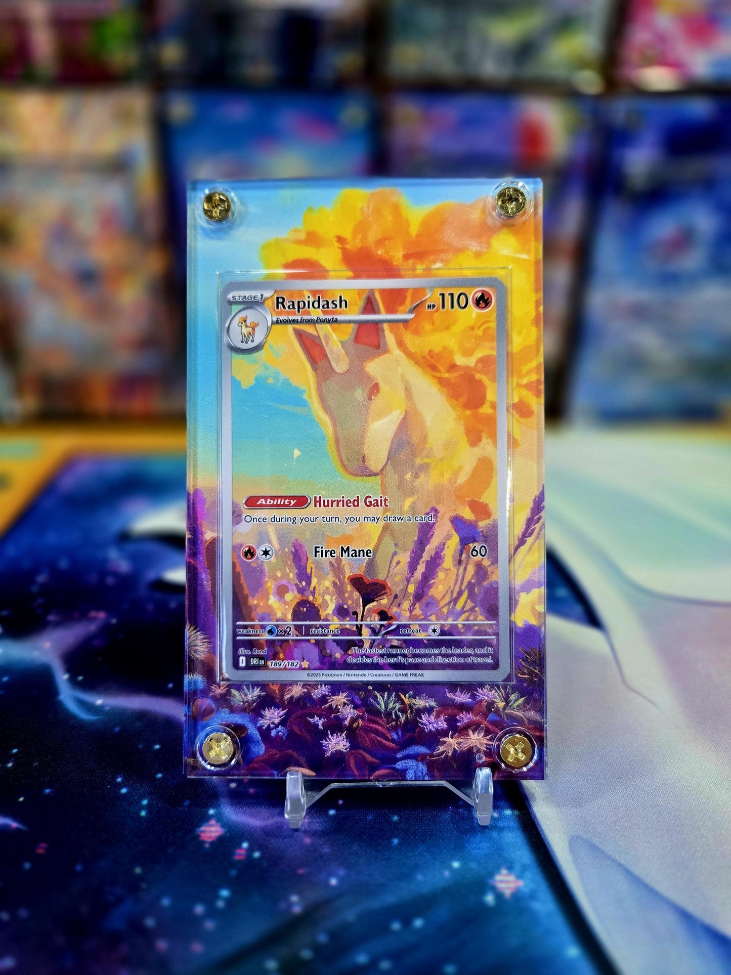 Pokemon Rapidash 189/182 IR Destined Rivals Extended Art Case