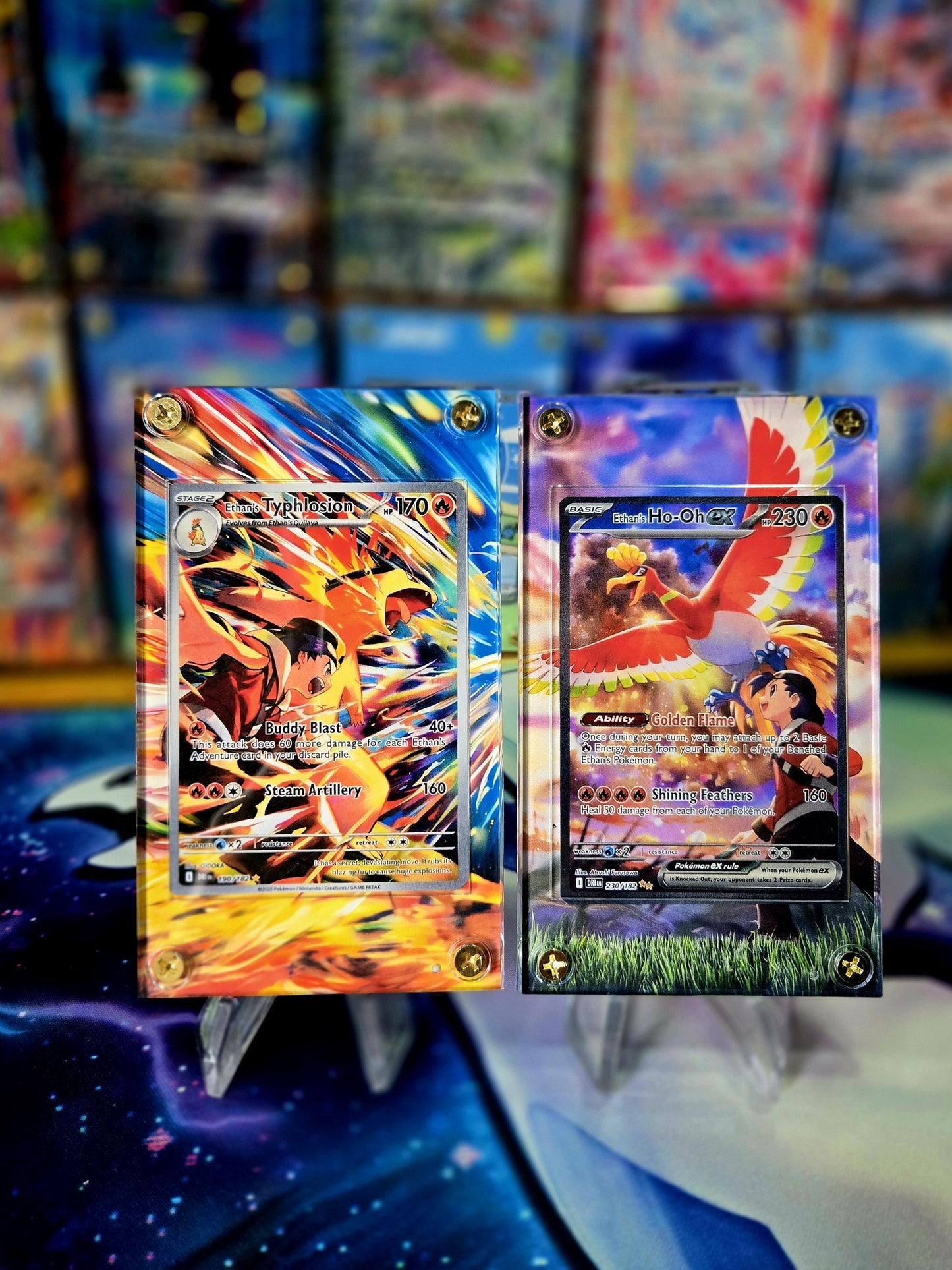 Pokemon Ethan's Ho-Oh ex 230/182 & Ethan's Typhlosion 190/182SIR Destined Rivals Extended Art Cases