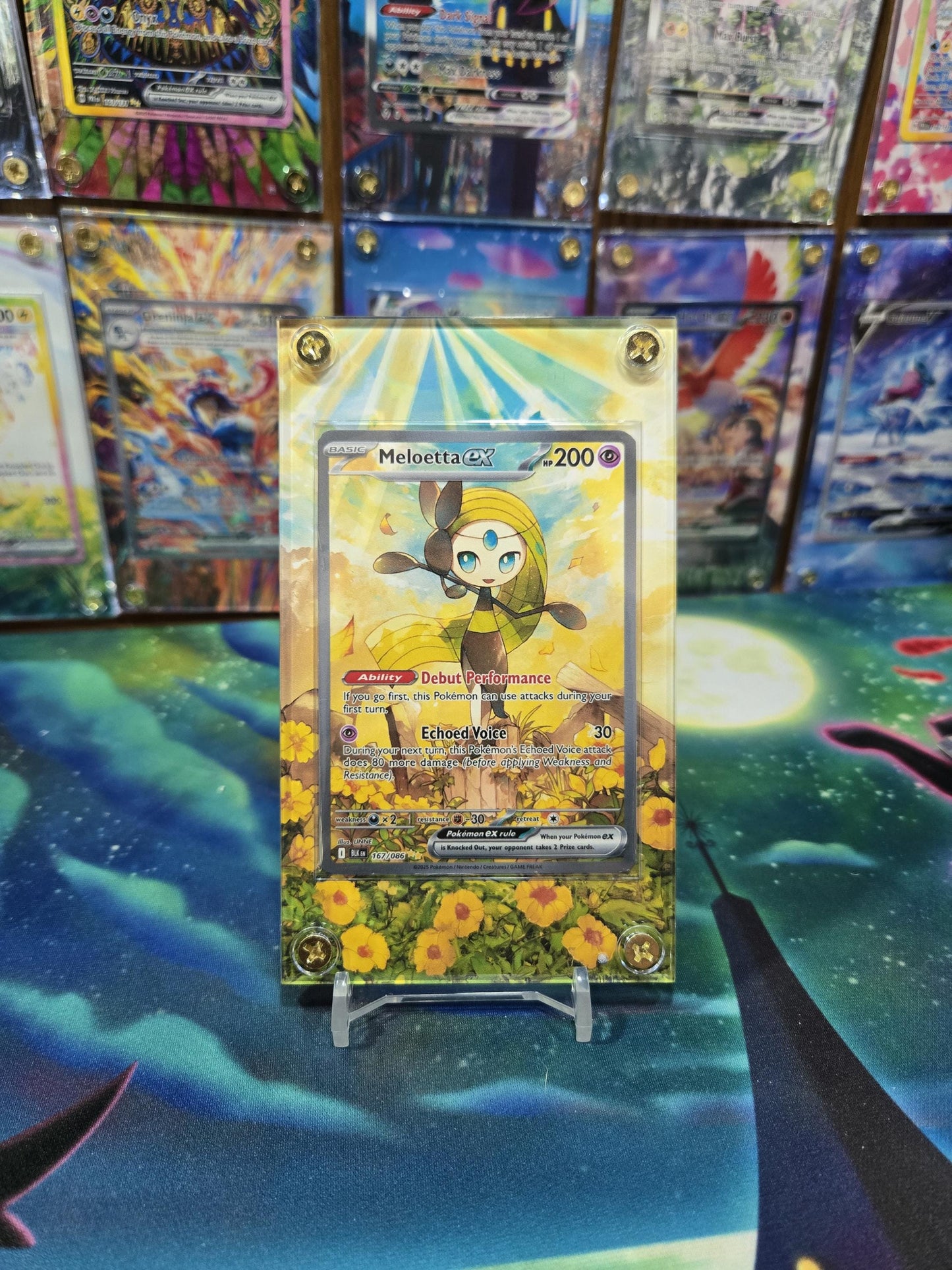 Pokemon Meloetta EX 167/086 SIR Black Bolt Extended Art Case