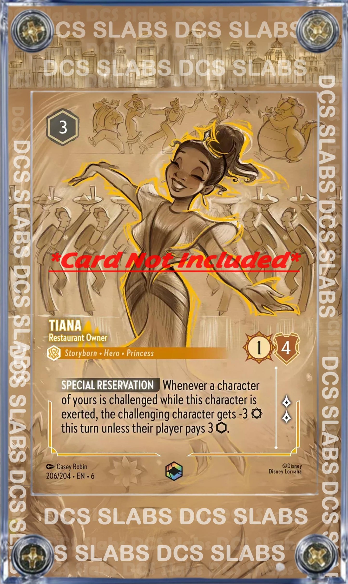 Disney Lorcana Azurite Sea Tiana Restaurant Owner 206/204 Enchanted Chapter 6 Custom Case