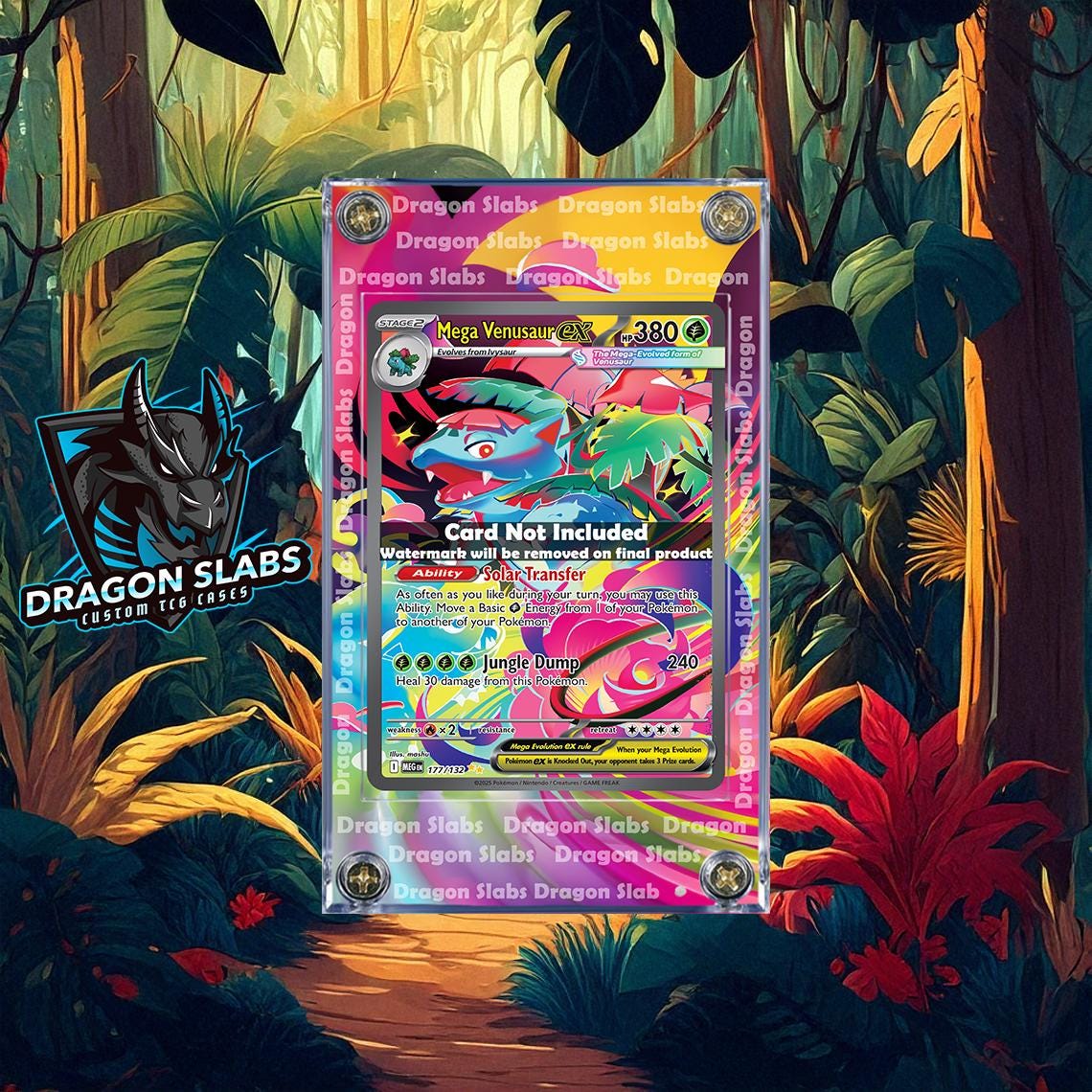 Pokemon Mega Venusaur EX SIR Mega Evolution 177/132 Extended Art Custom Case