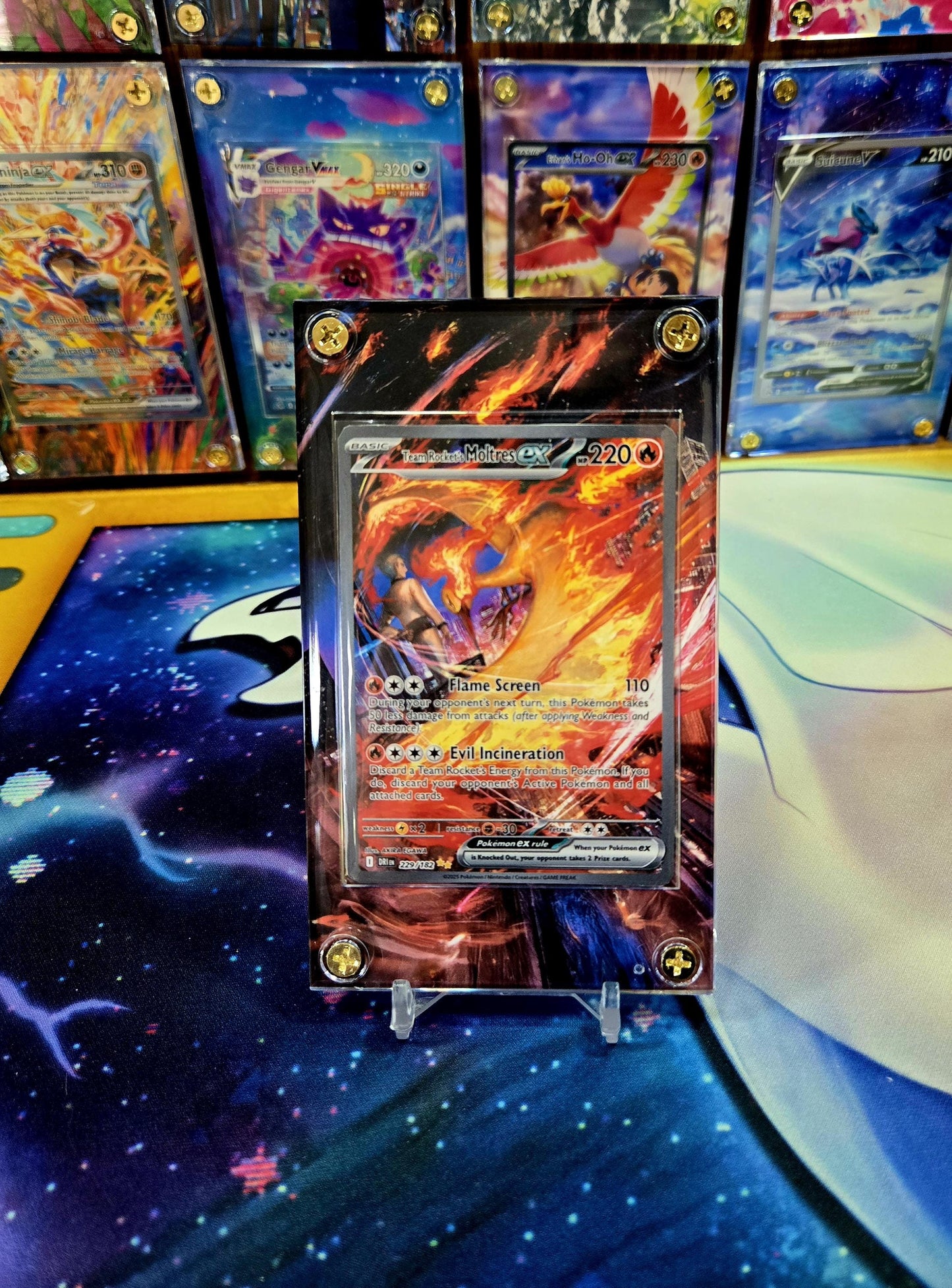 Pokemon Team Rocket's Moltres ex 229/182 Destined Rival Extended Art Case