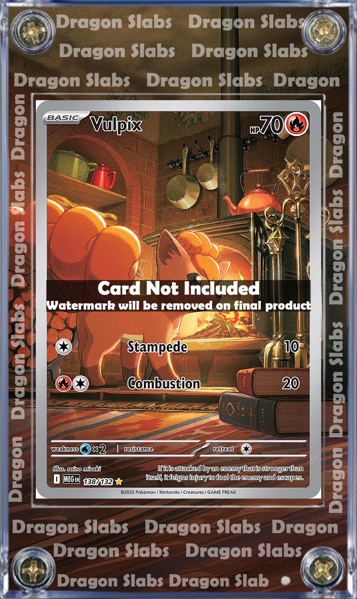 Pokemon Vulpix 138/132 IR Mega Evolution Extended Art Custom Case