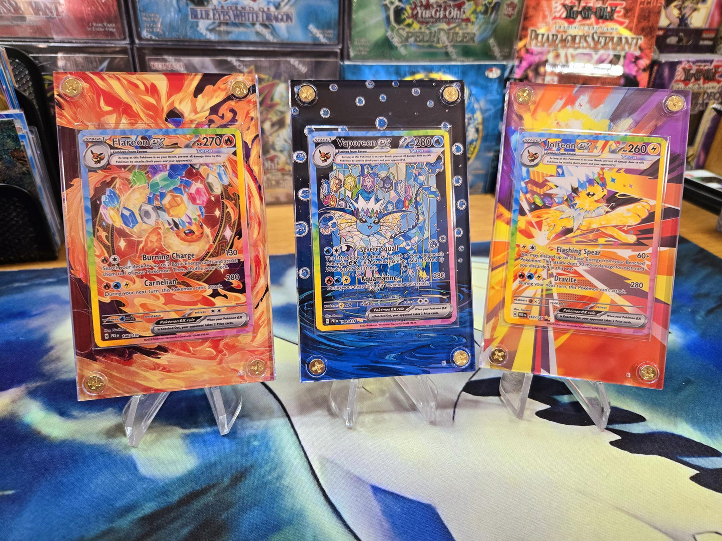 x3 Pokemon Card Jolteon, Vaporeon, Flareon EX SIR 146,149,153 Prismatic Evolutions Extended Artwork Cases