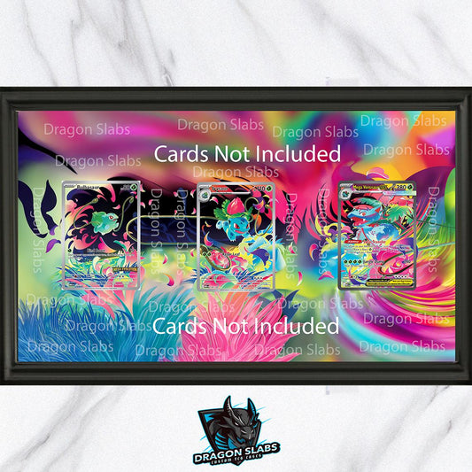 Pokemon Bulbasaur Ivysaur & Mega Venusaur Mega Brave 8.5 x 14" Display Frame Extended Artwork