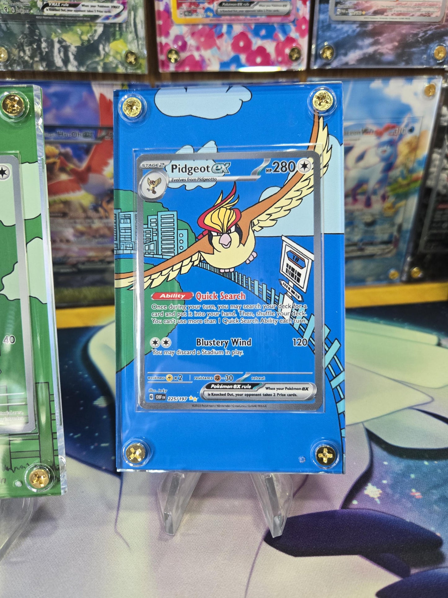 x3 Pidgey Pidgeotto Pidgeot EX 207, 208, 225/197 Obsidian Flames Custom Cases