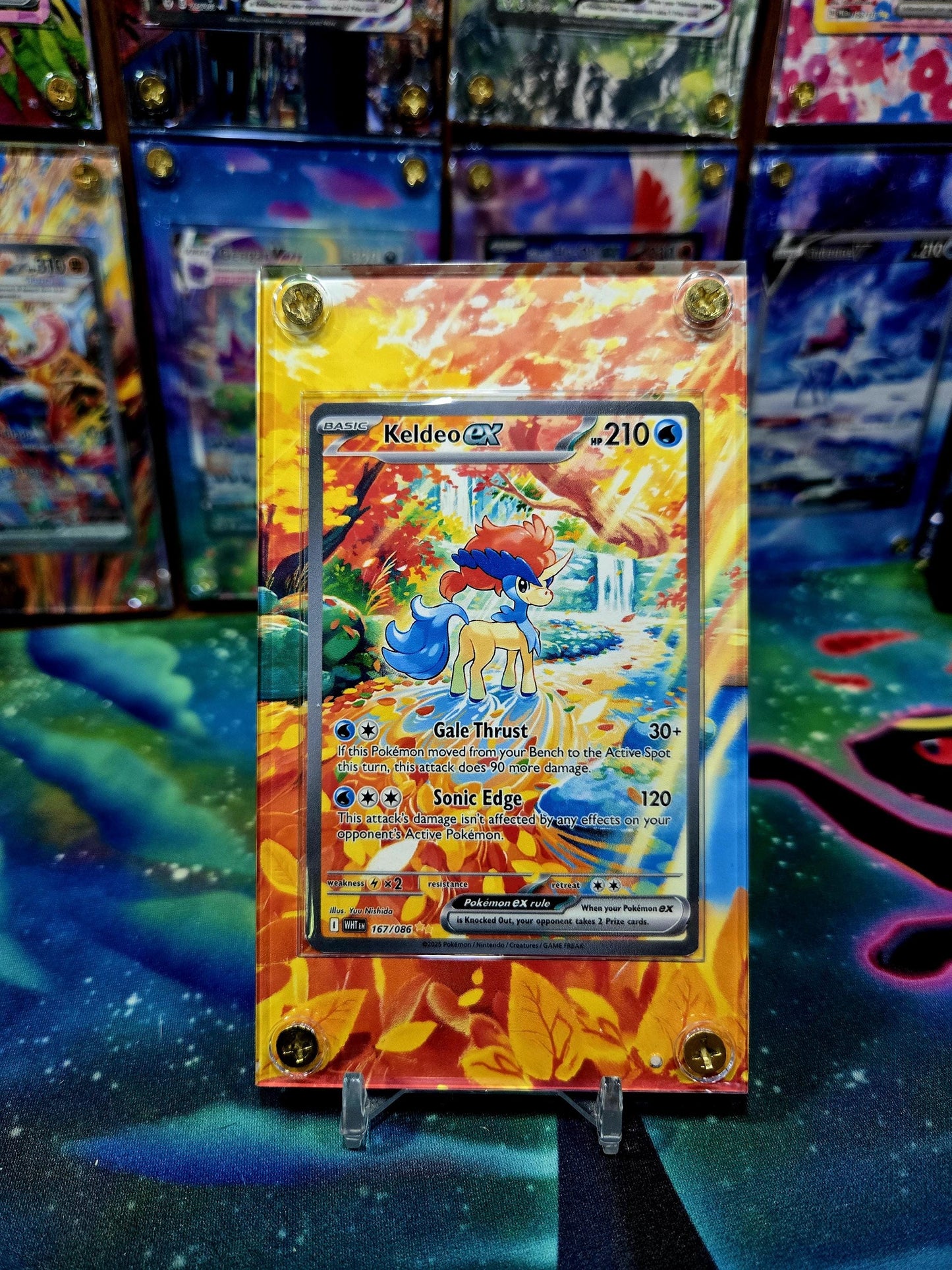 Pokemon Keldeo EX 167/086 White Flare Extended Art Case