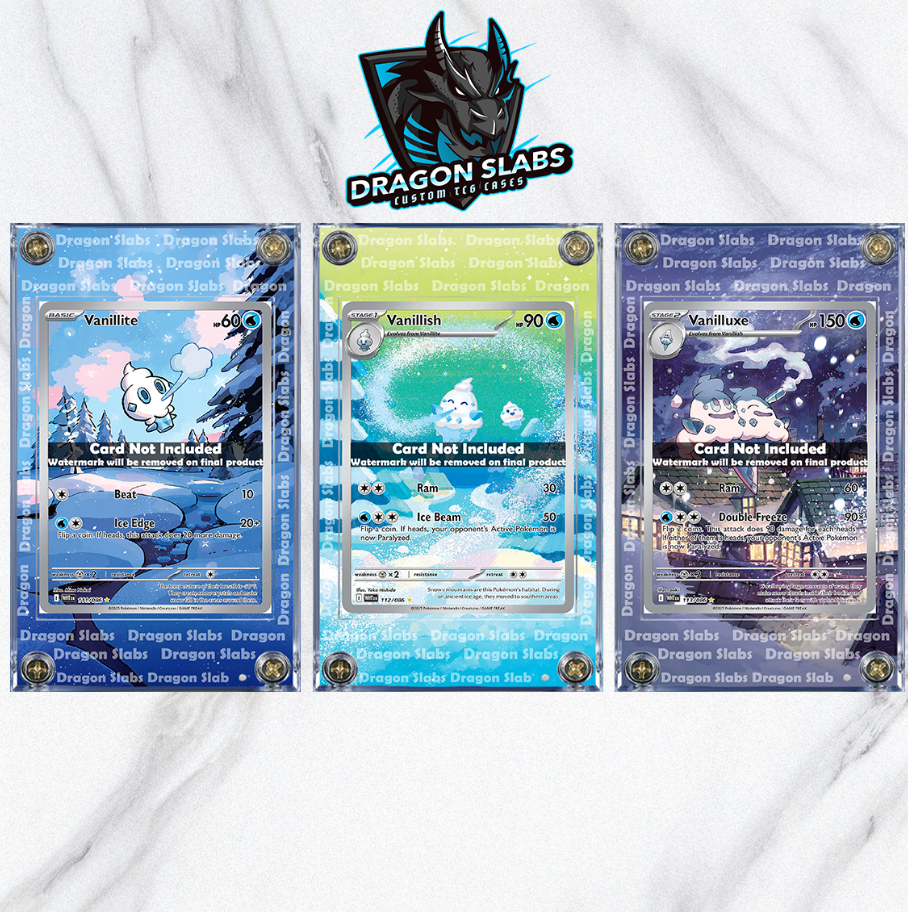 x3 Pokemon Vanillite Vanillish Vanilluxe White Flare Extended Artwork Cases