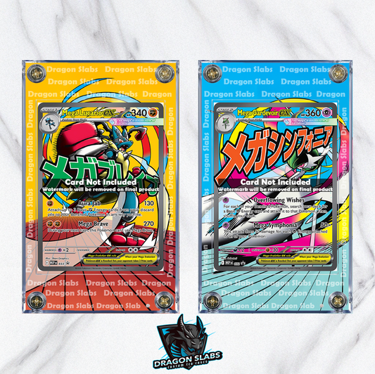 x2 Pokemon Mega Gardevoir & Lucario EX 032 033 Promo MEP Extended Artwork Cases