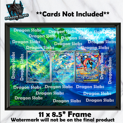 Froakie Frogadier Mega Greninja EX Chaos Rising 8.5 x 11" Display Frame Extended Art
