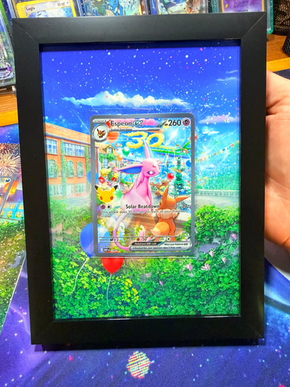 Espeon EX 108 Promo 30th Celebration Pokemon 151 Extended Art Frame 5x7 Frame