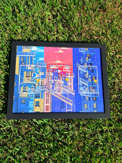 x3 Meowth, Galarian Alolan 30th Anniversary Celebrations 8.5 x 11" Display Frame