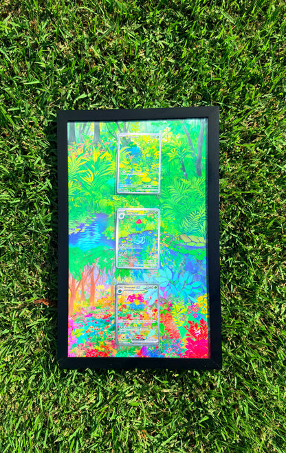 Pokemon 151 Bulbasaur, Ivysaur, Venusaur EX 8.5 x 14" Display Frame Extended Artwork Frame