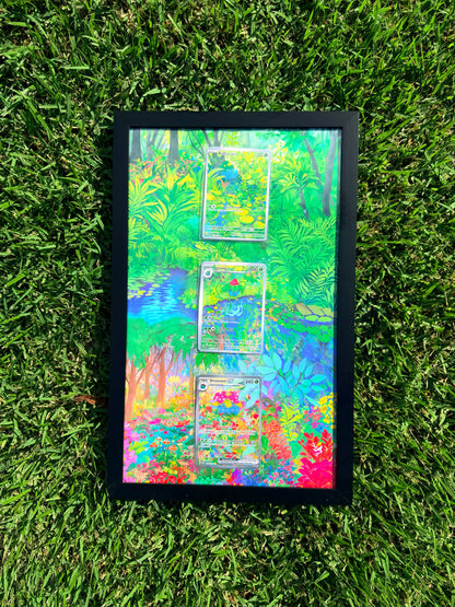 Pokemon 151 Bulbasaur, Ivysaur, Venusaur EX 8.5 x 14" Display Frame Extended Artwork Frame