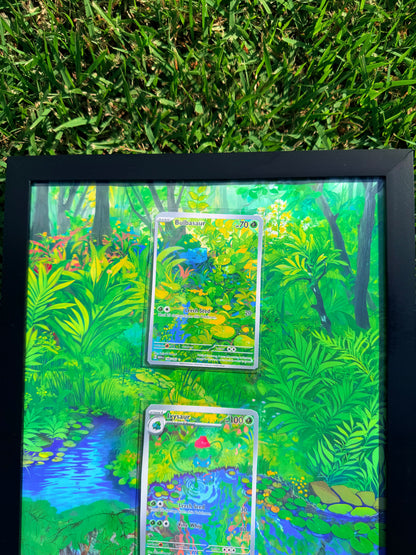 Pokemon 151 Bulbasaur, Ivysaur, Venusaur EX 8.5 x 14" Display Frame Extended Artwork Frame