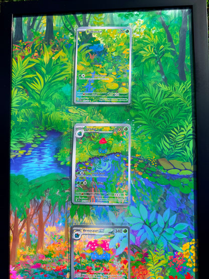 Pokemon 151 Bulbasaur, Ivysaur, Venusaur EX 8.5 x 14" Display Frame Extended Artwork Frame