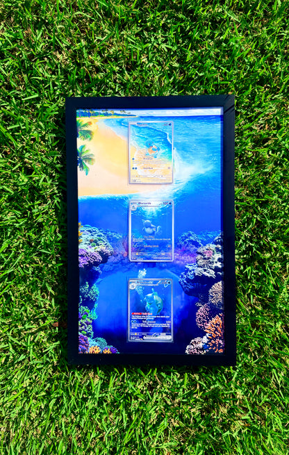 Pokemon 151 Squirtle Wartortle Blastoise 8.5 x 14" Display Frame Extended Art Frame