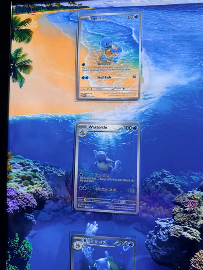 Pokemon 151 Squirtle Wartortle Blastoise 8.5 x 14" Display Frame Extended Art Frame