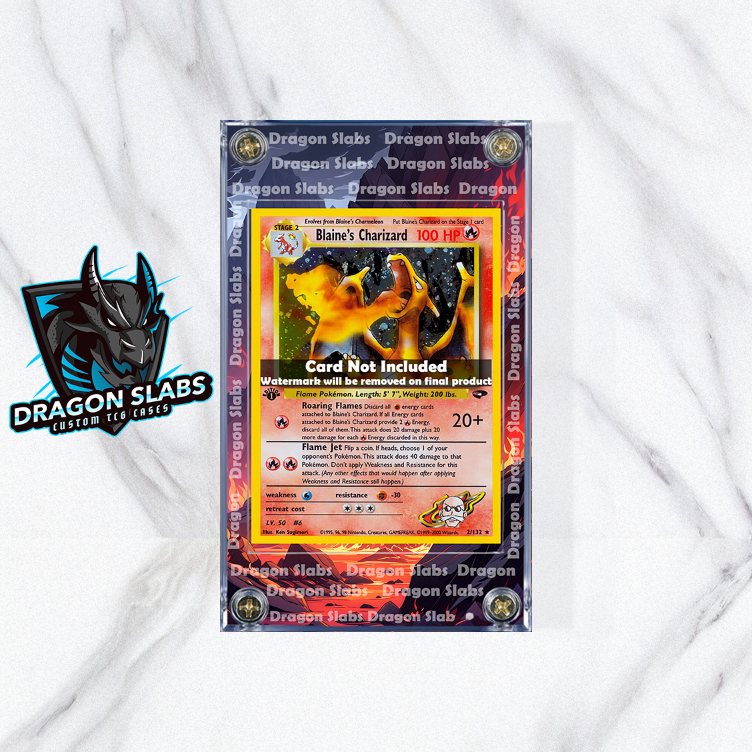 Pokemon Blaine's Charizard 2/132 Gym Challenge Extended Artwork Case