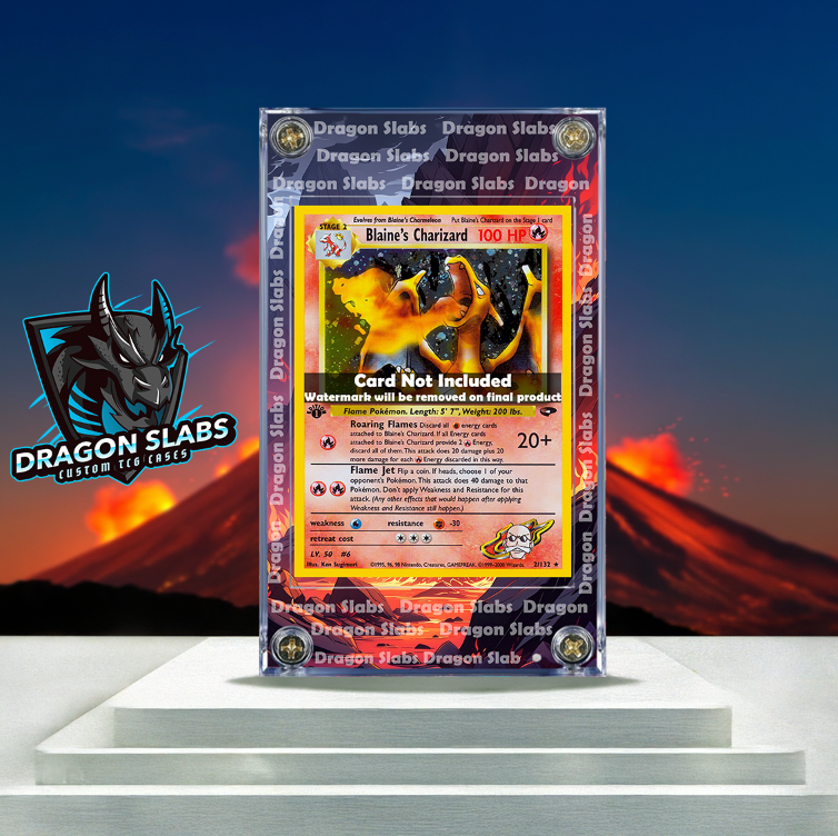Pokemon Blaine's Charizard 2/132 Gym Challenge Extended Artwork Case