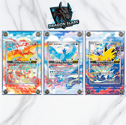 x3 Pokemon Moltres Articuno Zapdos IR 30th Celebrations Extended Artwork Cases