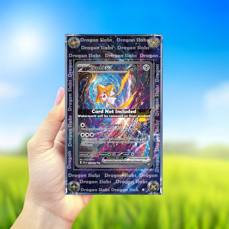 Pokemon Jirachi EX SIR 155/128 Me: 30th Celebrations Extended Artwork Case