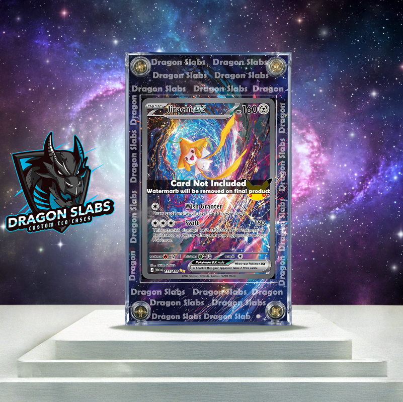 Pokemon Jirachi EX SIR 155/128 Me: 30th Celebrations Extended Artwork Case