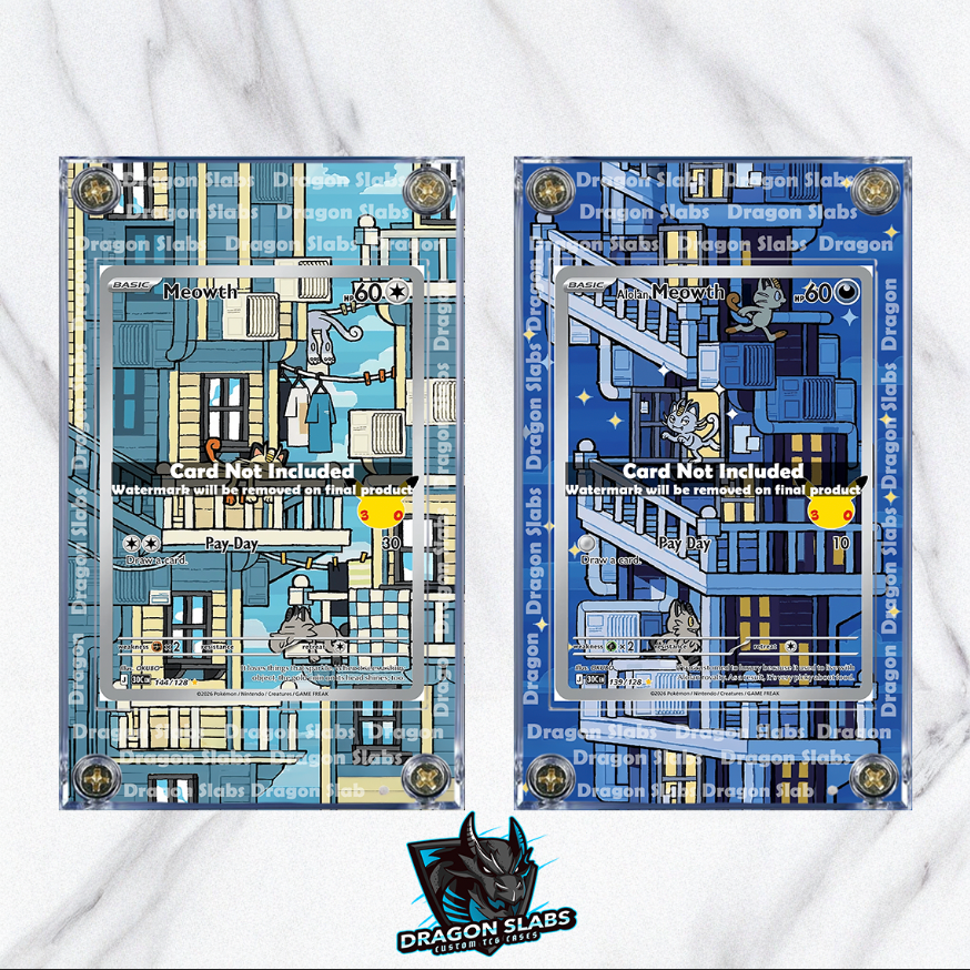 x2 Pokemon Meowth & Alolan Meowth 139 144 Me: 30th Celebration Extended Art Cases