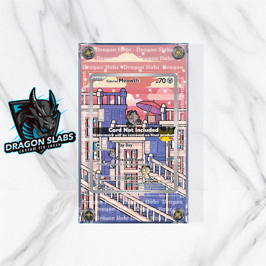 Pokemon Galarian Meowth 141/128 Me: 30th Celebration Extended Artwork Case