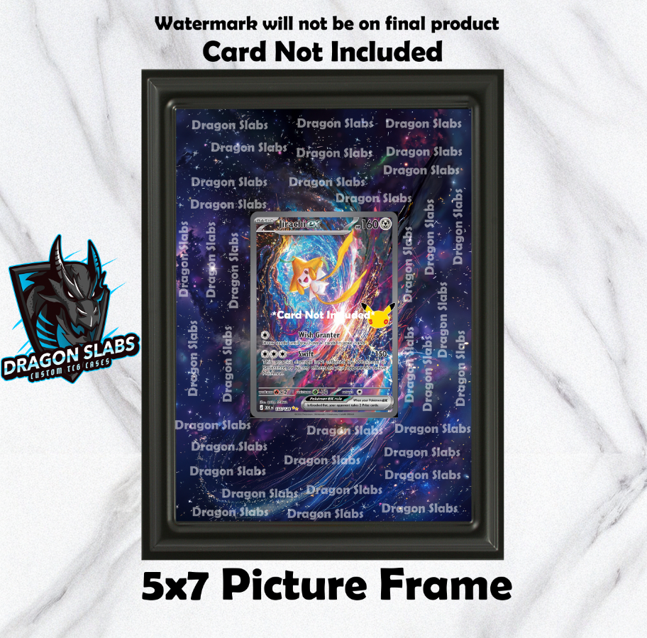 Jirachi EX 155/128 30th Celebration Pokemon 151 Extended Art Frame 5x7 Frame