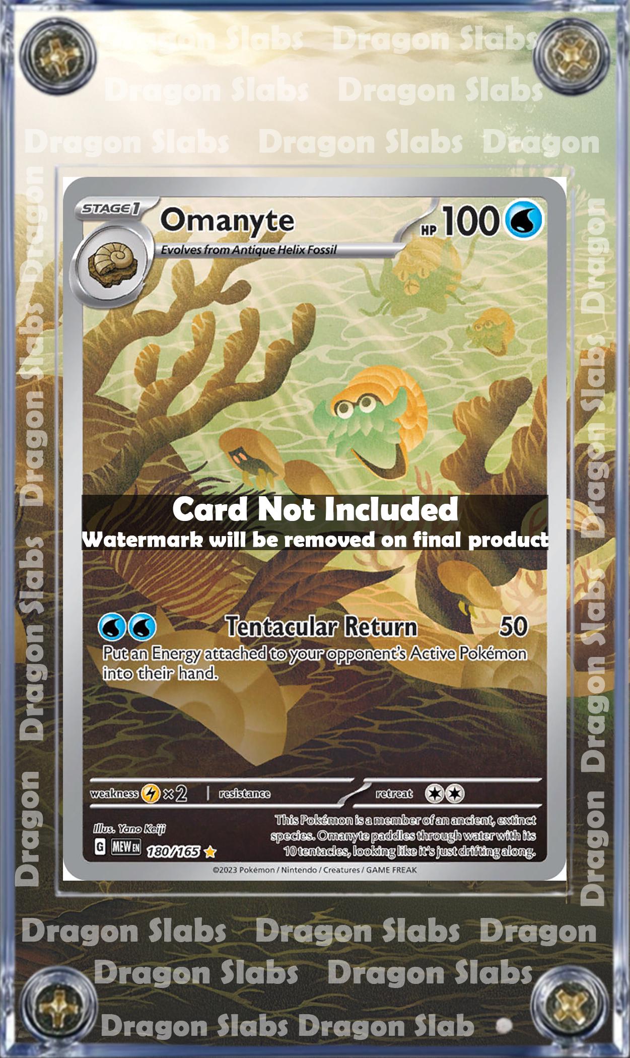 Pokemon 151 Omanyte 180/165 Custom Display Extended Artwork Case