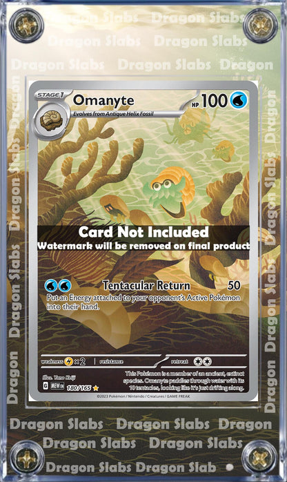 Pokemon 151 Omanyte 180/165 Custom Display Extended Artwork Case