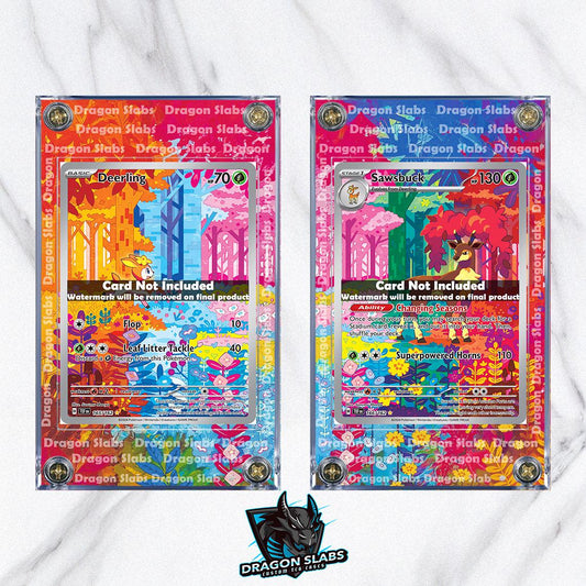 x2 Pokemon Deerling 165/162 & Sawsbuck 166/162 Extended Art Custom Cases