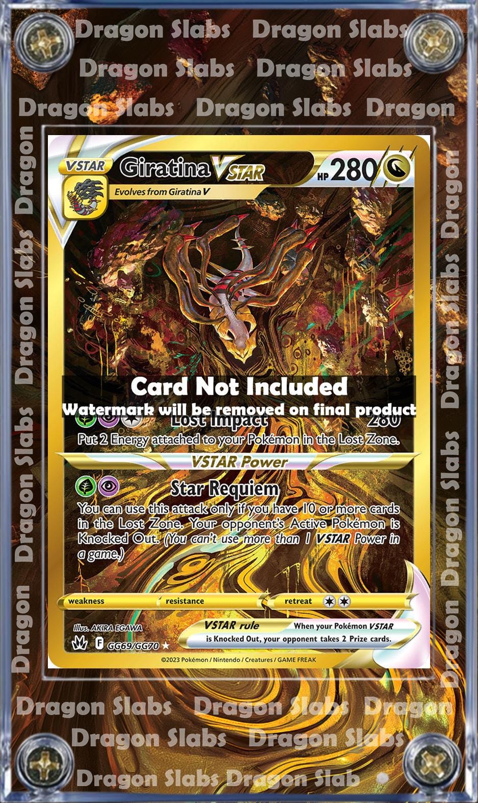 Pokemon Giratina VSTAR GG69 Crown Zenith Promo Alt Art Display Case Slab