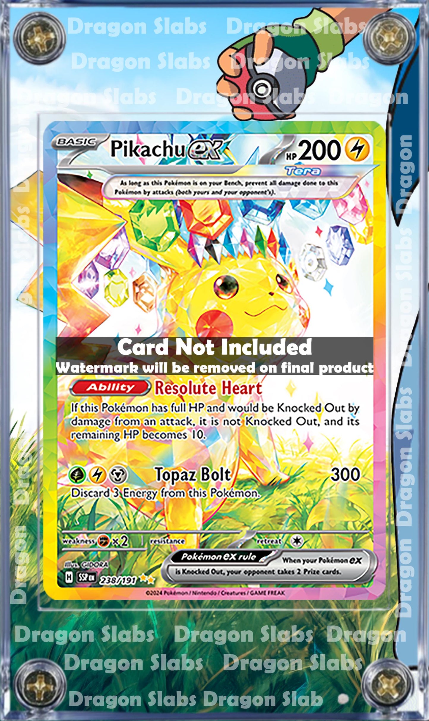 Pokemon EX 238/191 SIR Custom Display Case Ash Edition from Surging Sparks