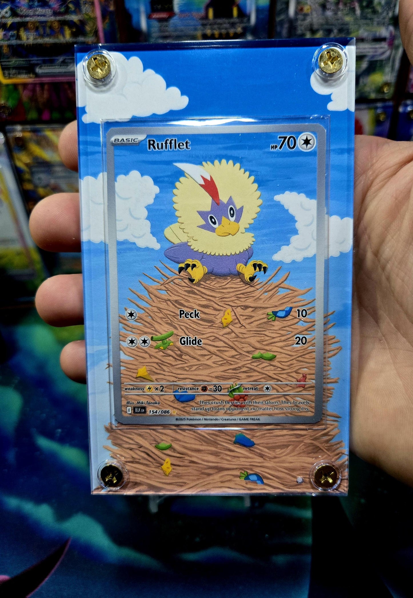 x2 Pokemon Rufflet & Braviary 154 155 IR Black Bolt Extended Art Cases