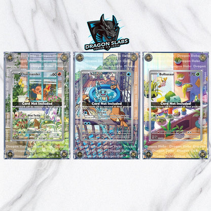 X3 Pokemon Bulbasaur Squirtle Charmander Stellar Crown Obsidian Flames SVG IR AR 050/049 Card Custom Display Cases Extended Artworks