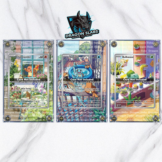 X3 Pokemon Bulbasaur Squirtle Charmander Stellar Crown Obsidian Flames SVG IR AR 050/049 Card Custom Display Cases Extended Artworks