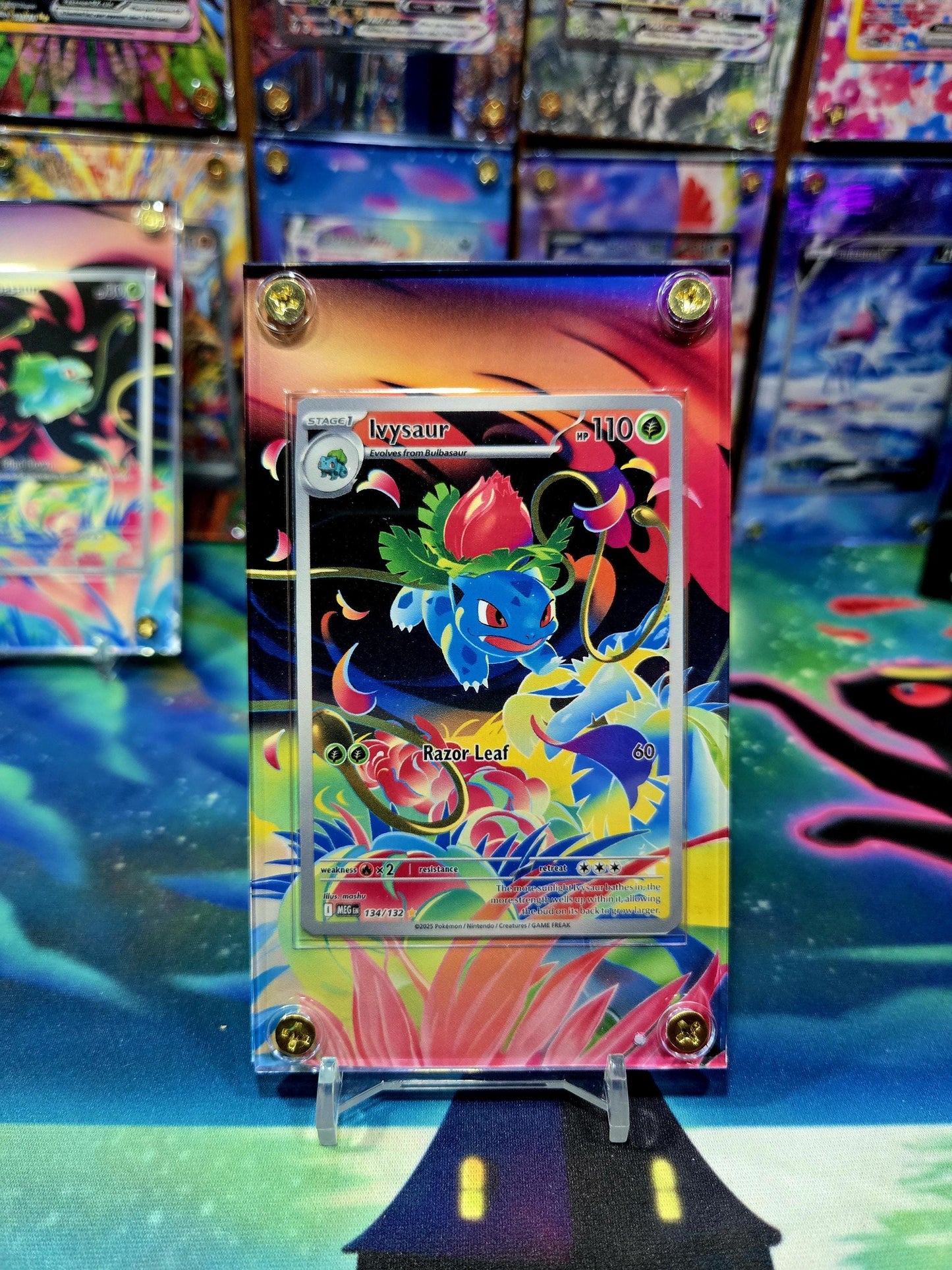 x2 Pokemon Bulbasaur & Ivysaur IR 133 134/132 Extended Artwork Cases