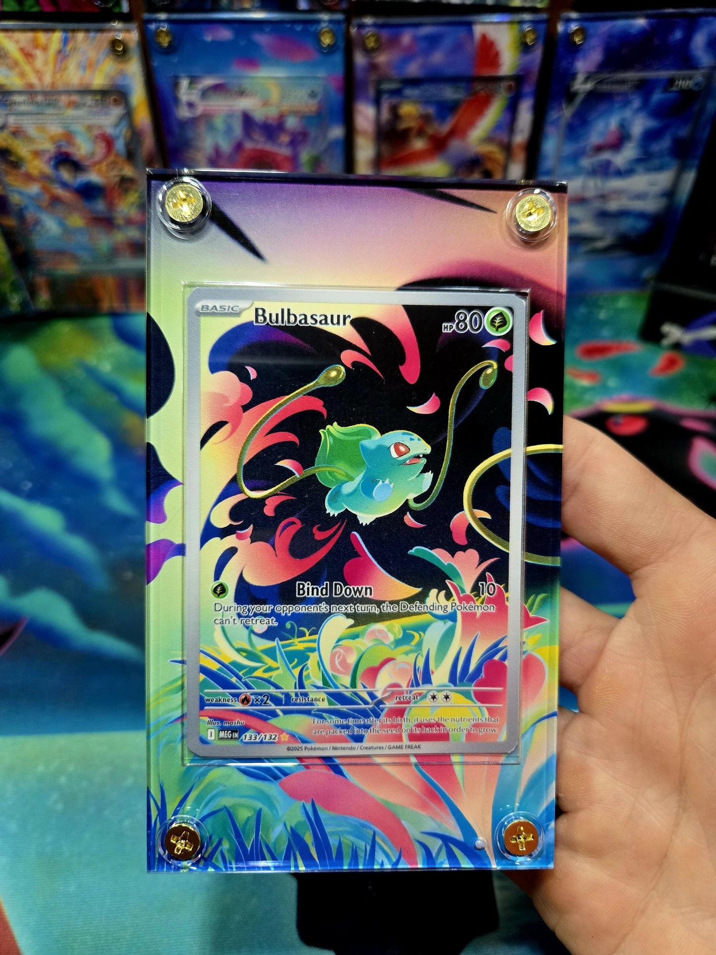 Pokemon Bulbasaur IR Mega Evolution 133/132 Extended Art Custom Case
