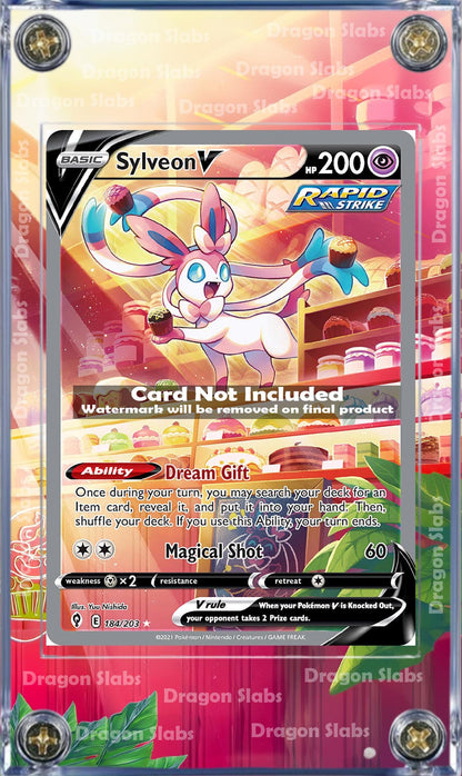 Pokemon Sylveon V Alt Art 184/203 SWSH Evolving Skies Extended Artwork Case