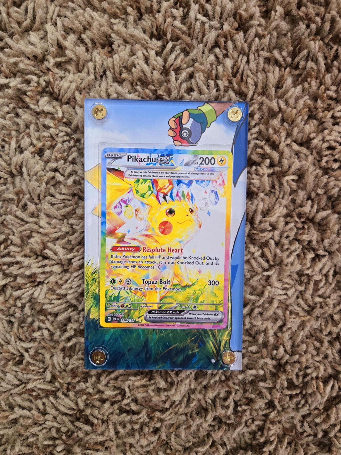 Pokemon EX 238/191 SIR Custom Display Case Ash Edition from Surging Sparks