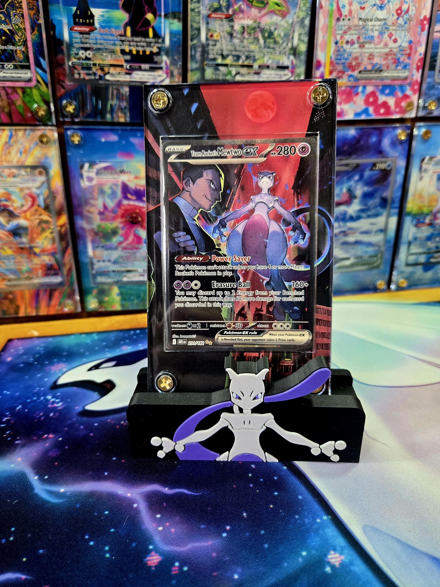 Pokemon Team Rocket's Mewtwo ex SIR 231/182 Destined Rival Extended Art Case