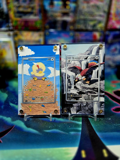 x2 Pokemon Rufflet & Braviary 154 155 IR Black Bolt Extended Art Cases