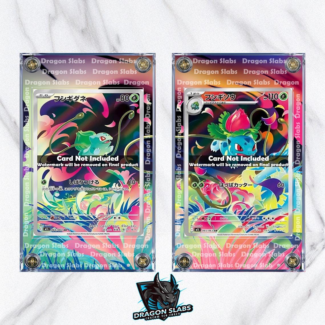 x2 Pokemon Bulbasaur Ivysaur AR 064 065 M1L Mega Brave Extended Artwork Cases