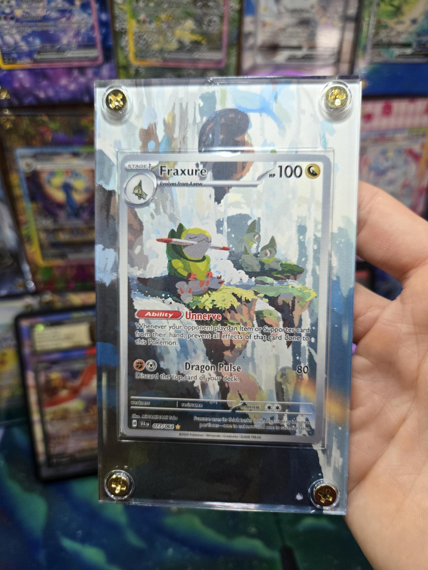 Pokemon Fraxure IR 077/064 Shrouded Fable Extended Art Case