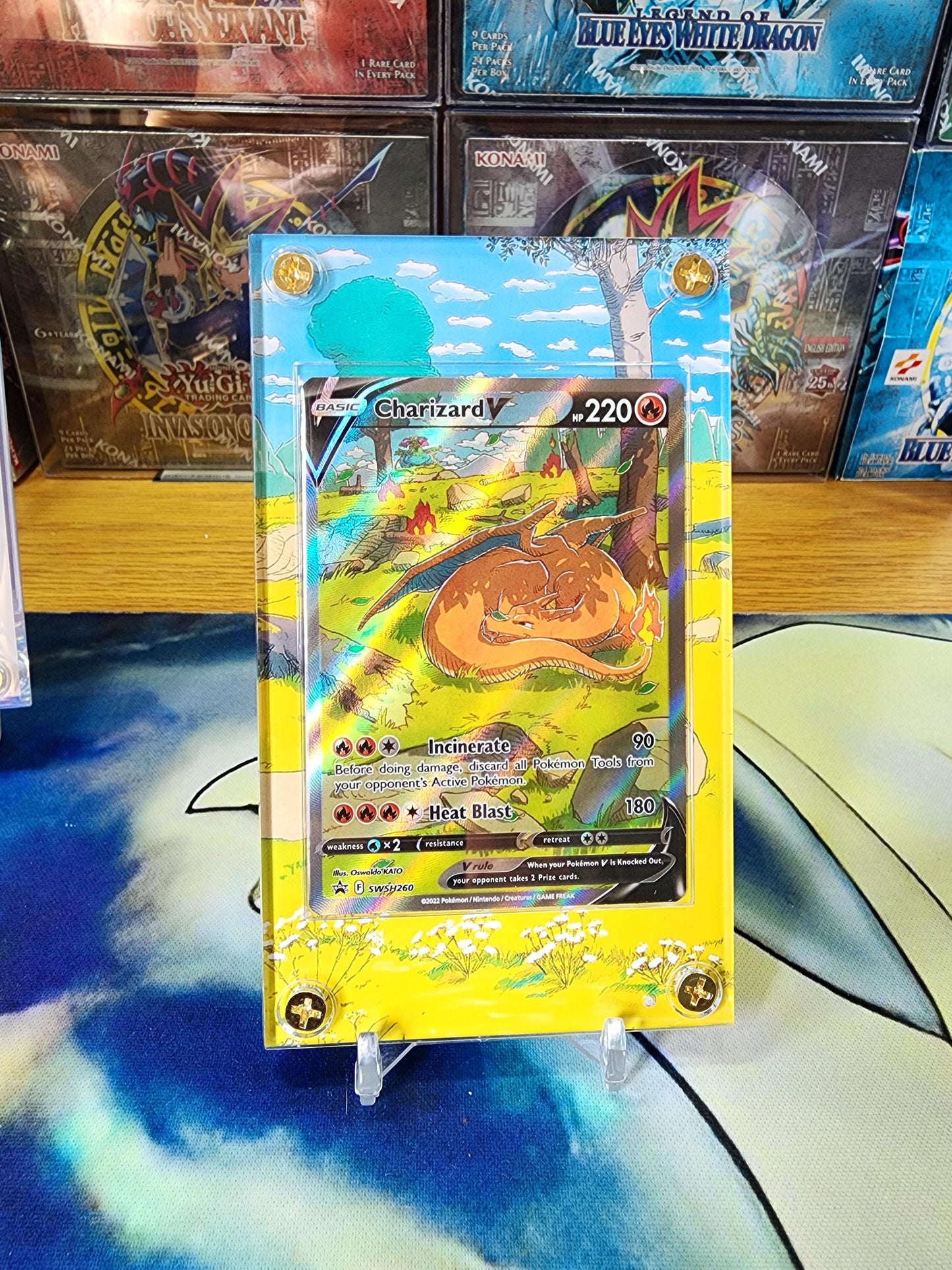 Pokemon Charizard V SWSH260 Promo Custom Display Case Slab Extended Artwork