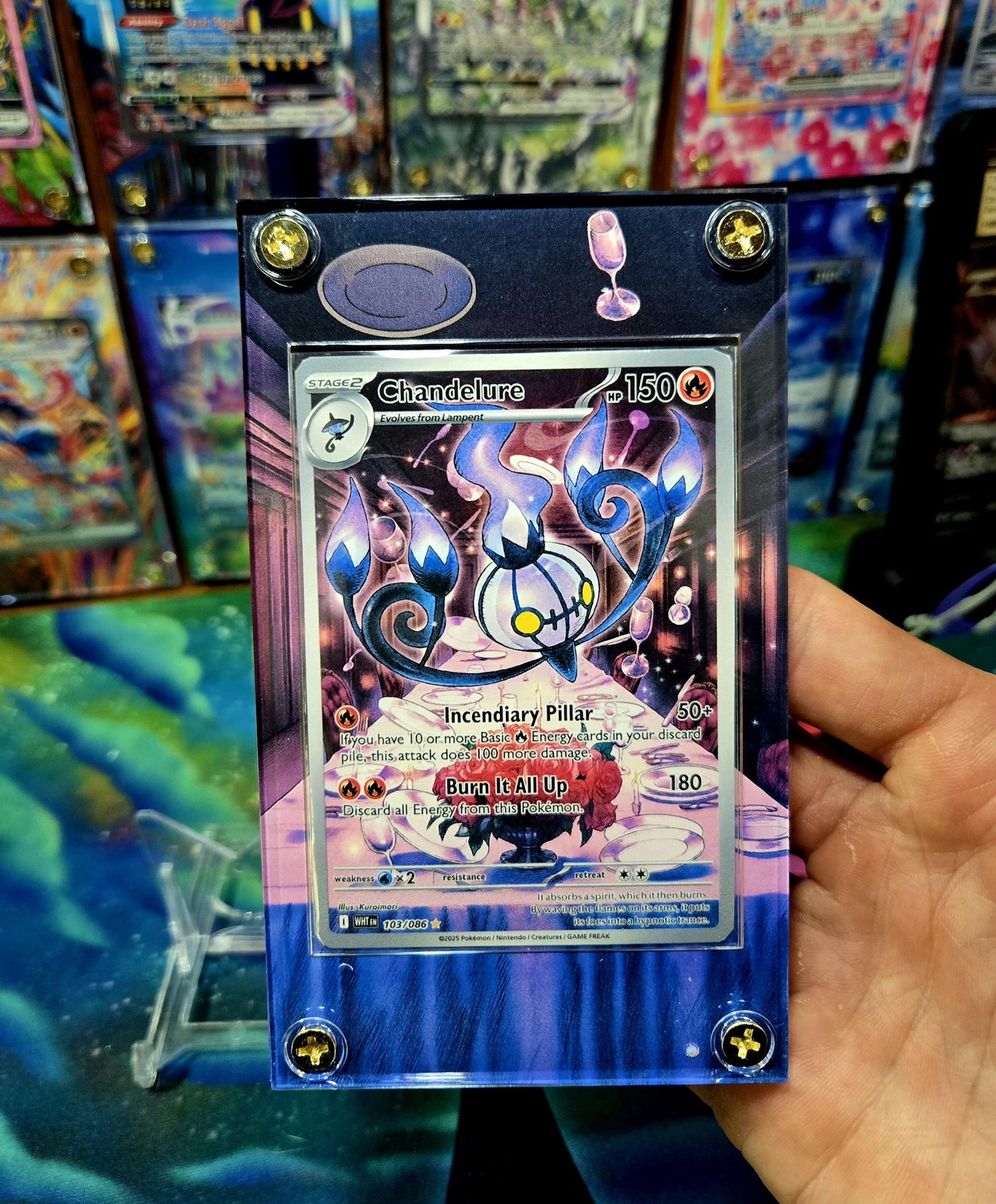 Pokemon Chandelure 103/086 IR White Flare Extended Art Case