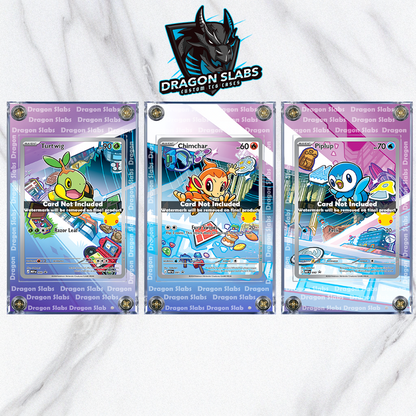 x3 Pokemon Turtwig Chimchar Piplup First Partner Promo Extended Artwork Cases